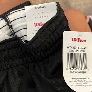NWT Wilson Youth XS Black Baseball Pants